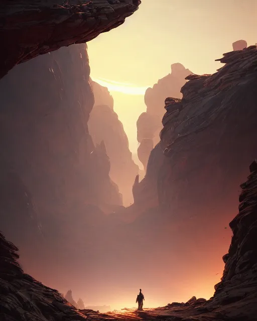 Prompt: dual sunrising in the valley of fire, environment art, fantasy art, landscape art, in the style of greg rutkowski, illustration, epic, fantasy, intricate, hyper detailed, artstation, concept art, smooth, sharp focus, ray tracing