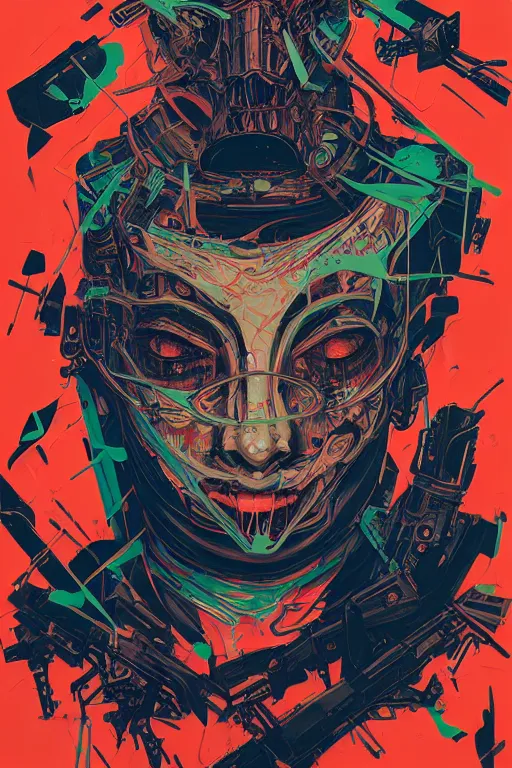 Image similar to hyper human face propaganda screen printing movie poster, art style by sachin teng, artgerm, h. r. giger, graffiti street art, iconic, masterpiece, organic painting, hard edges, ornate and hyper detailed