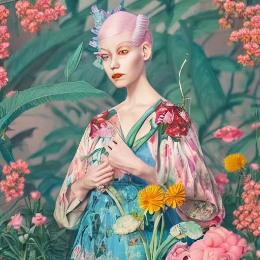 Prompt: pretty baby with botanical : : by martine johanna and simon stalenhag and chie yoshii and casey weldon and wlop : : ornate, dynamic, particulate, rich colors, intricate, elegant, highly detailed, vogue, harper's bazaar art, fashion magazine, smooth, sharp focus, 8 k, octane render