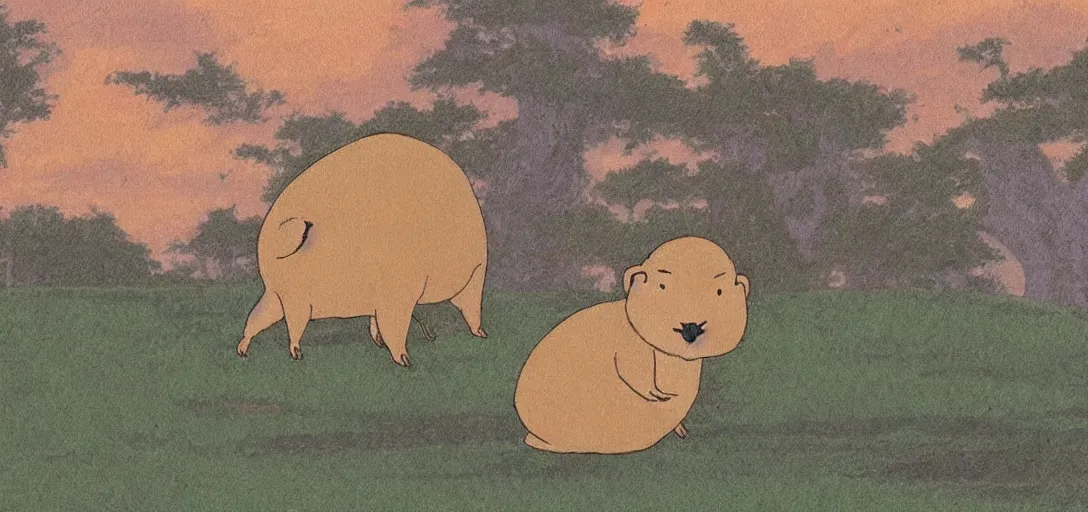 Prompt: Capybara in Studio Ghibli Style