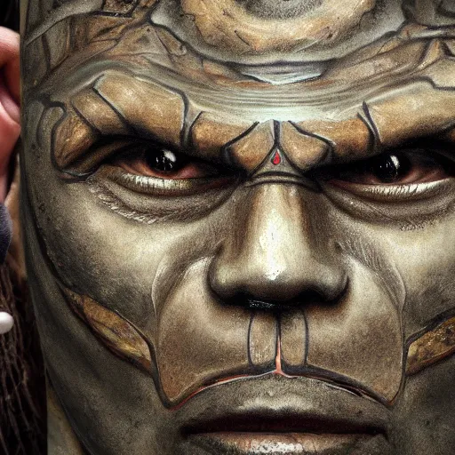 Image similar to Imperial cnaanite warlord face, portrait, realistic, HD