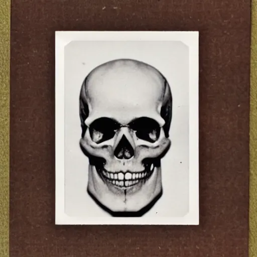 Image similar to polaroid of a human skull