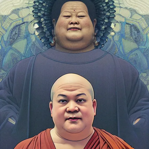 Prompt: Danny Davito as a Buddha, highly detailed, digital painting, artstation, concept art, smooth, sharp focus, illustration, ArtStation, art by artgerm and greg rutkowski and alphonse mucha and J. C. Leyendecker and Edmund Blair Leighton and Katsuhiro Otomo and Geof Darrow and Phil hale and Ashley wood and Ilya repin and Charlie Bowater