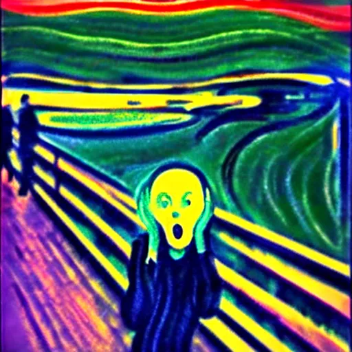 Prompt: the scream 3 d render