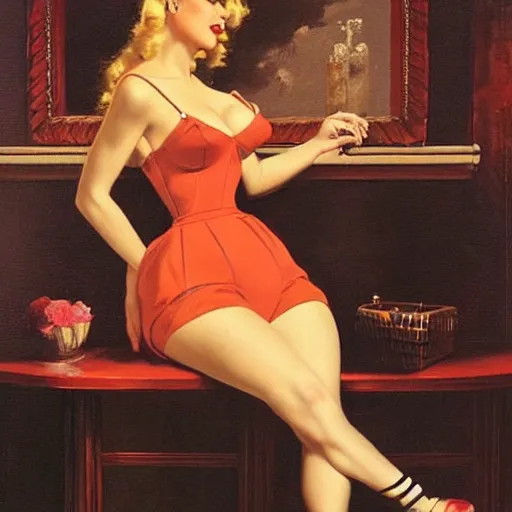 Prompt: a gil elvgren painting