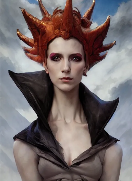 Prompt: warlock demon half human, elegant, wearing a bomber jacket, armor, hyper realistic, white horns, extremely detailed, dnd character art portrait, fantasy art,, dramatic lighting, vivid colors, artstation, by edgar maxence and caravaggio and michael whelan and delacroix, lois van baarle and bouguereau