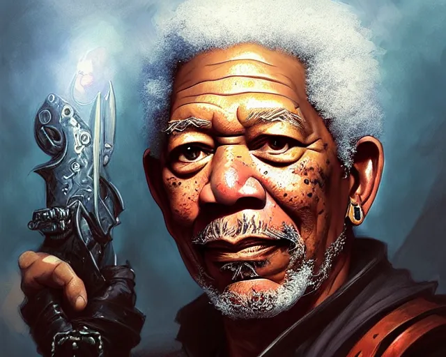 Prompt: morgan freeman as a pirate, deep focus, d & d, fantasy, intricate, elegant, highly detailed, digital painting, artstation, concept art, matte, sharp focus, illustration, hearthstone, art by artgerm and greg rutkowski and alphonse mucha