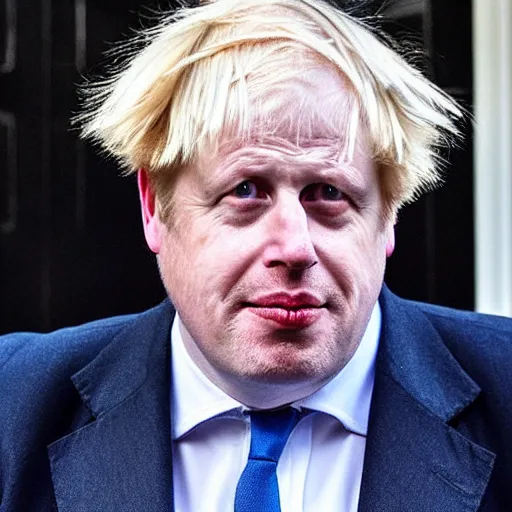 Image similar to boris johnson wearing clown makeup