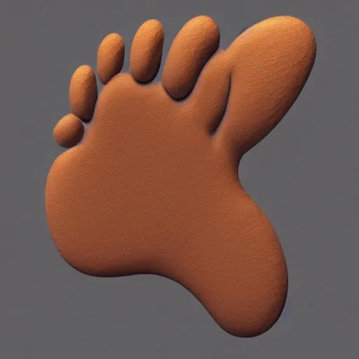 Image similar to underside of a fox paw, fluffy, paw pads, pawprints, 4 k furry art