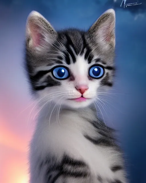 Image similar to a kitten on a rocket, photo, ultra detail, photoreal, professionally retouched, soft moonlight lighting, shiny plastic bikini, realistic, smooth face, goddess, luscious lips, perfect eyes, wide angle, sharp focus on eyes, 8 k high definition, insanely detailed, intricate, elegant, art by artgerm and wlop