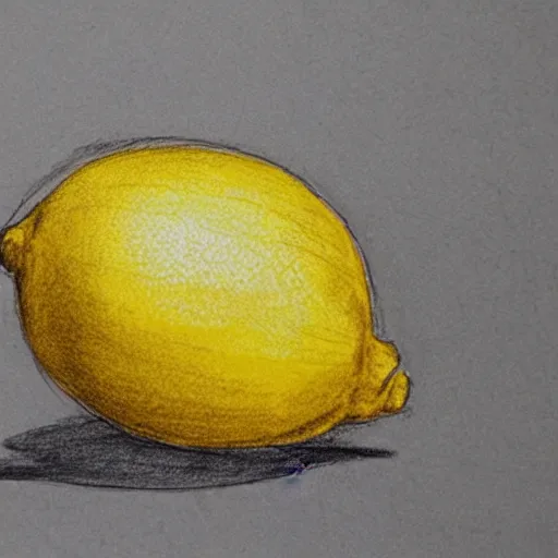 Image similar to professional liner sketch of a lemon