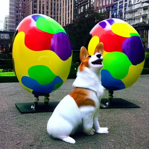 Image similar to “Jeff Koons corgi”