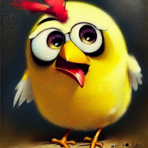 Prompt: ( ( ( ( ( yellow angry bird. muted colors. ) ) ) ) ) by jean - baptiste monge!!!!!!!!!!!!!!!!!!!!!!!!!!!