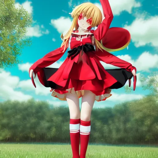 Image similar to flandre scarlet from touhou if she was a real person