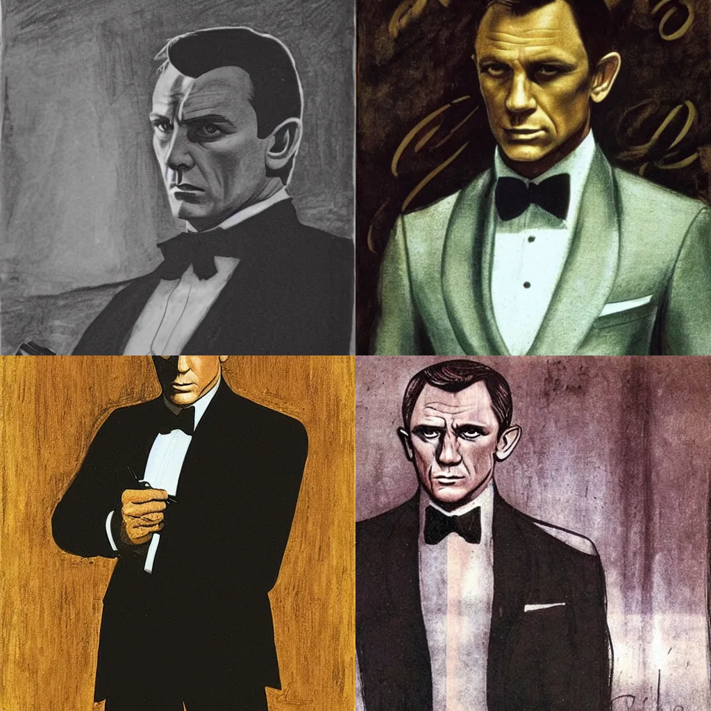 Prompt: James bond by Leonardo DaVinci