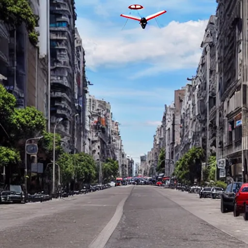 Prompt: streets of Buenos Aires, flying cars, technologic city, detailed, hd
