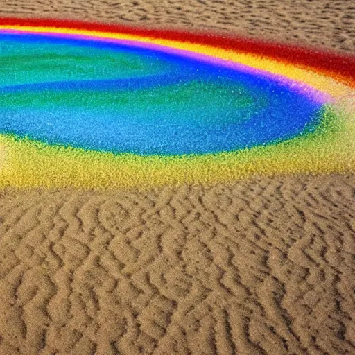 Image similar to rainbow made of sand on the sea