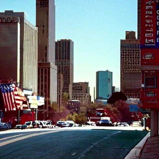 Image similar to a city in usa in the'8 0 s