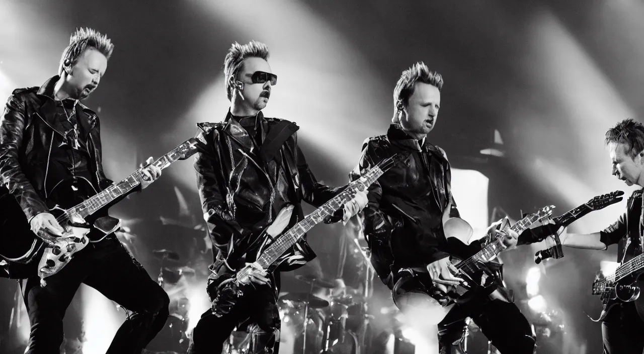 Image similar to matt bellamy and james hetfield, 2 0 1 6 live music video, official music video