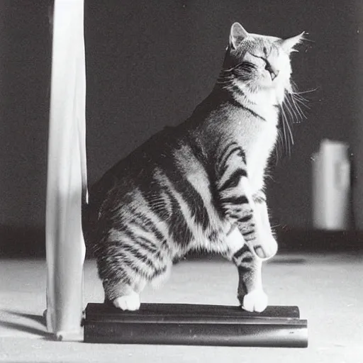 Image similar to 35mm Kodak photos of beautiful cats doing gymnastics