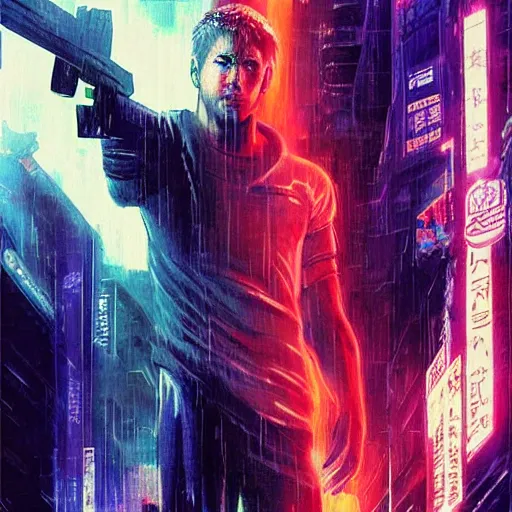Prompt: anime by blade runner 2047