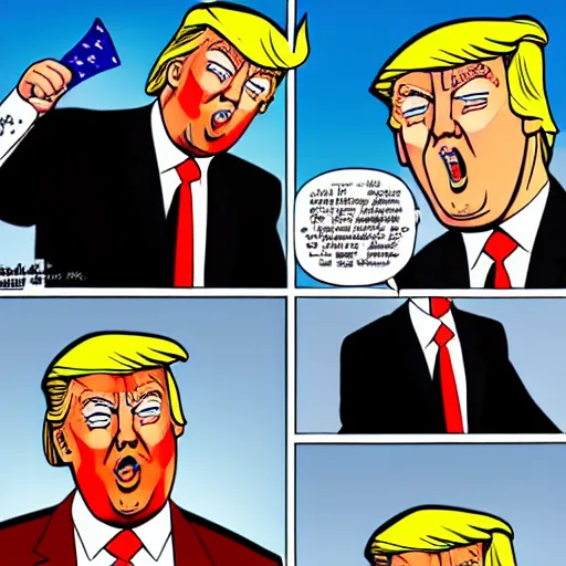 Prompt: Donald trump twerking on joe biden, comic book style, detailed, non sequitor