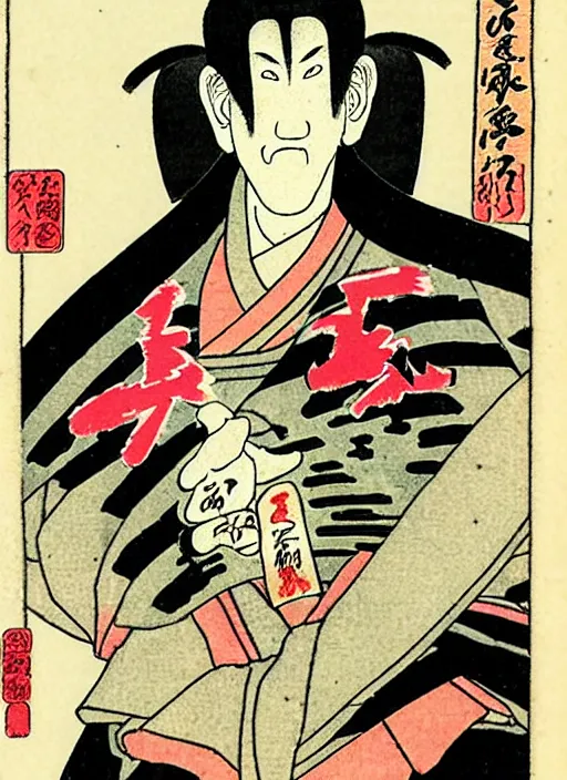 Prompt: trent reznor as a yokai illustrated by kawanabe kyosai and toriyama sekien