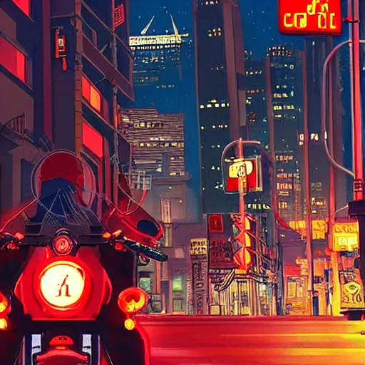 Image similar to akira style motorcycles in the streets of san francisco in 2 0 4 8. night time shot. ultra realistic. neon lights