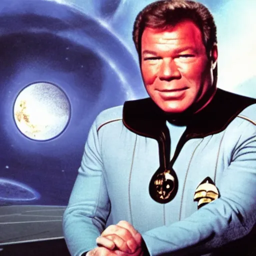 Prompt: William Shatner as a starship captain
