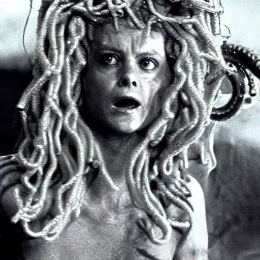 Image similar to medusa, still from the movie alien