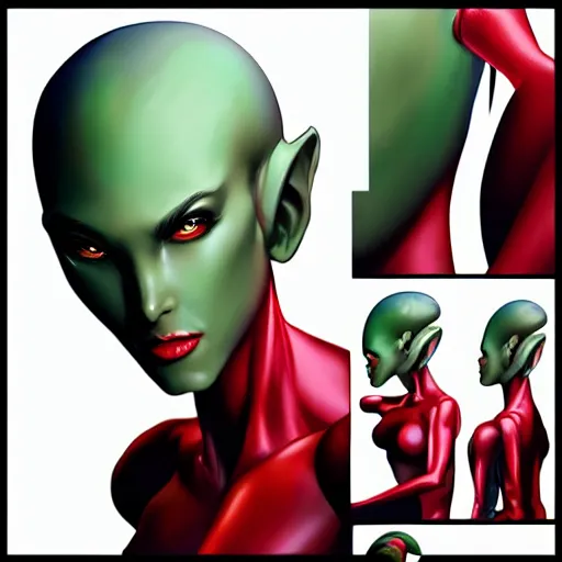 Image similar to complex female alien by artgerm