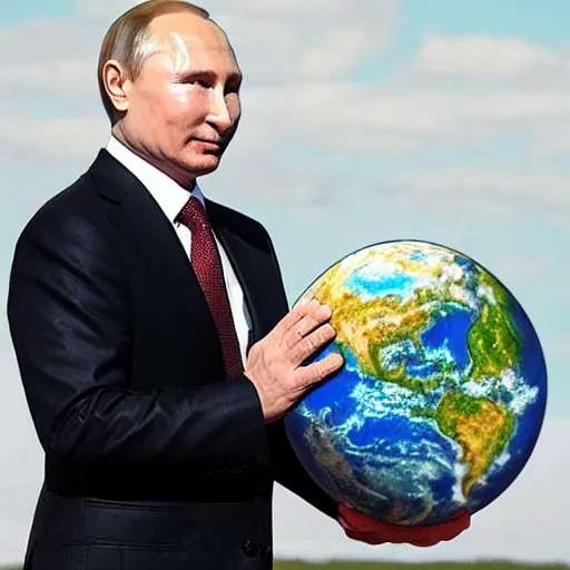 Image similar to putin holding earth in his hands