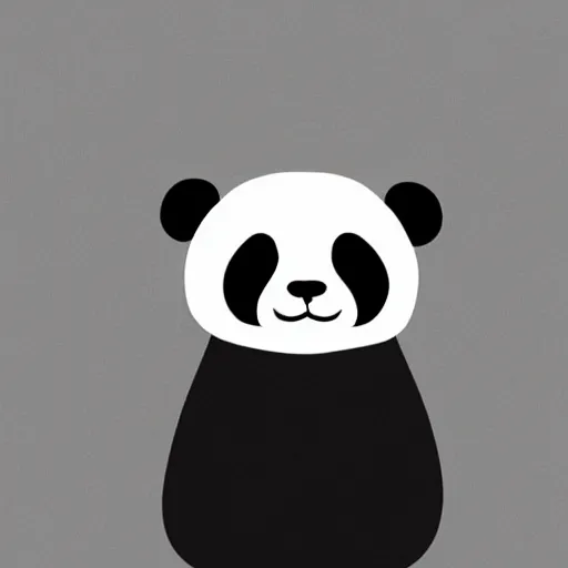 Image similar to silly panda in a predicament, digital art, minimalistic, monochromatic