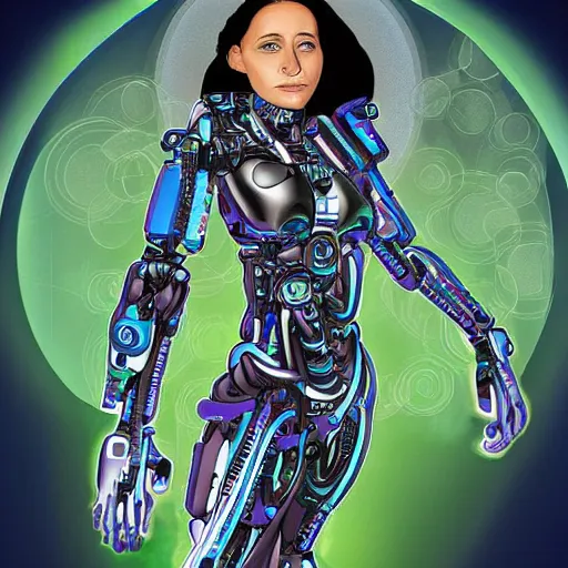 Prompt: a futurist cyborg deva, future perfect, award winning digital art