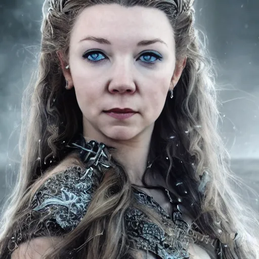 Prompt: head and shoulders photography portrait margaery tyrell in the style of luis royo