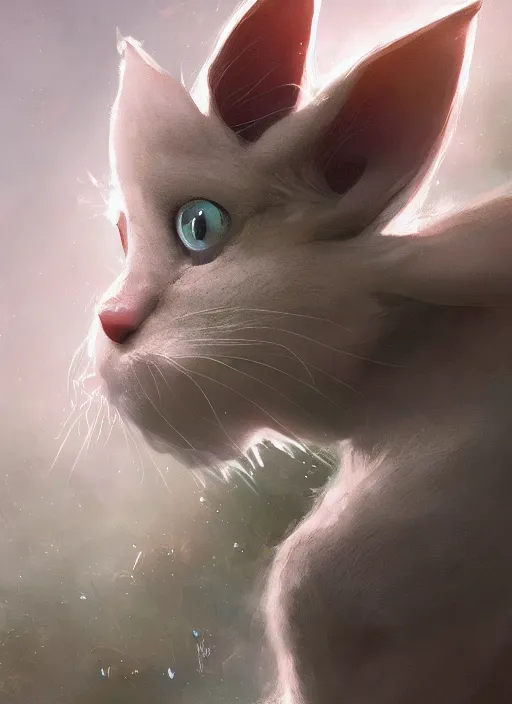 Image similar to a beautiful half body portrait of a cute young anthropomorphic alien cat fursona. big eyes. character design by cory loftis, fenghua zhong, ryohei hase, ismail inceoglu and ruan jia. volumetric light, detailed, rendered in octane