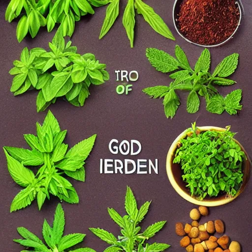 Image similar to god is made of herbs