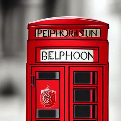 Image similar to bottle of perfume in the shape of london's phone booth