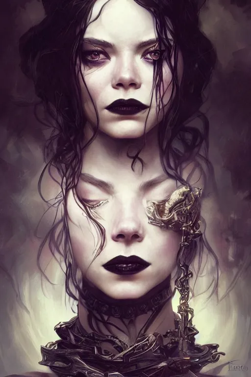 Prompt: ultra realistic illustration, zoe kravitz, emma stone hybrid as the gothic vampire queen, intricate, elegant, highly detailed, digital painting, artstation, concept art, smooth, sharp focus, illustration, art by artgerm and greg rutkowski and alphonse mucha