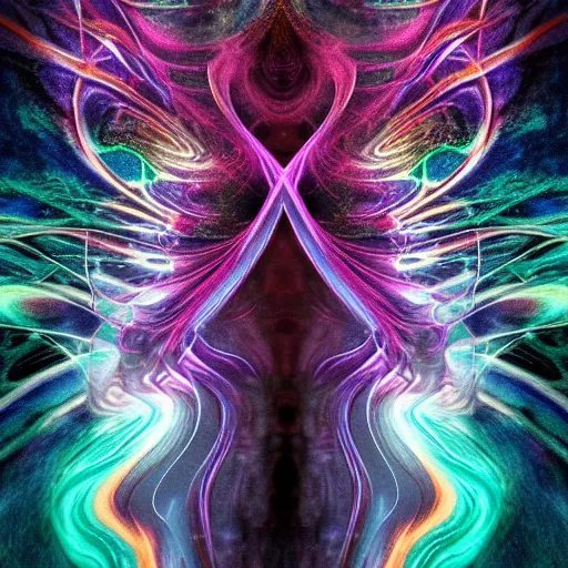 Image similar to hatred deity of psychedelic primordial interplanetary apophasis fractal flame inferno intricate detailed energy by Olivier and machinegod