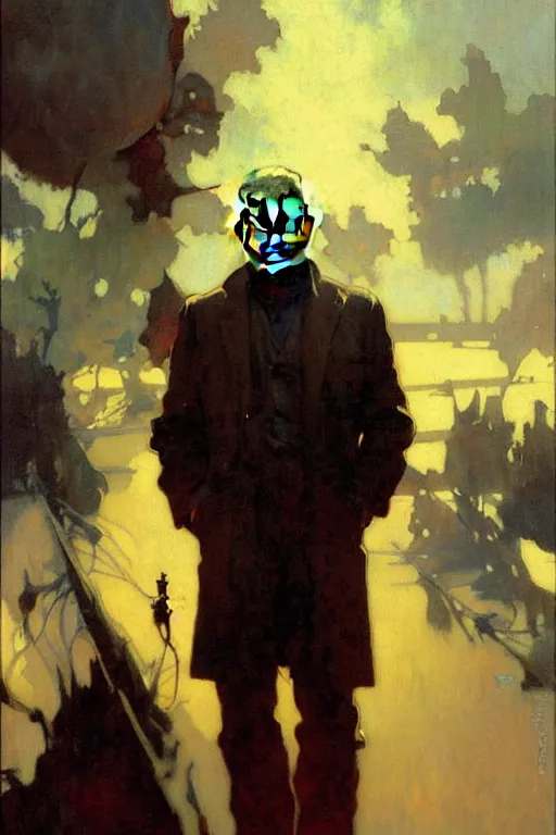 Image similar to walter white, painting by'phil hale '!!! gaston bussiere, craig mullins, greg rutkowski, alphonse mucha