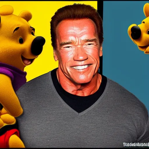 Prompt: Arnold Schwarzenegger in Winnie the Pooh