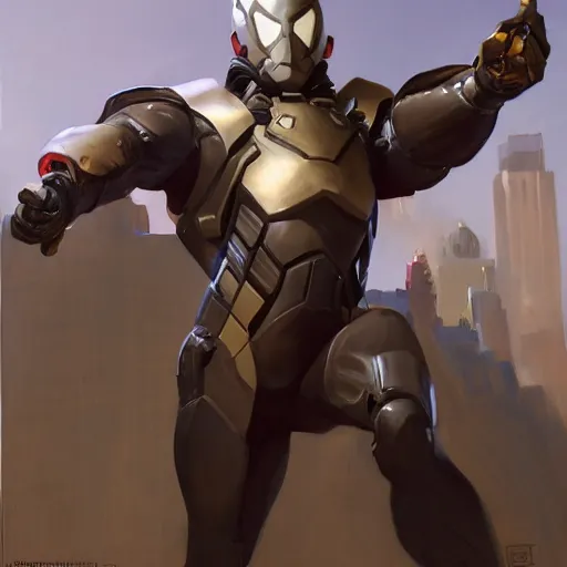 Prompt: greg manchess portrait painting of lightpartially armored spiderman as overwatch character, medium shot, asymmetrical, profile picture, organic painting, sunny day, matte painting, bold shapes, hard edges, street art, trending on artstation, by huang guangjian, gil elvgren, ruan jia, greg rutkowski, gaston bussiere