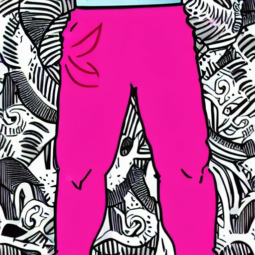 Image similar to hulk in cute pink pants, detailed illustration