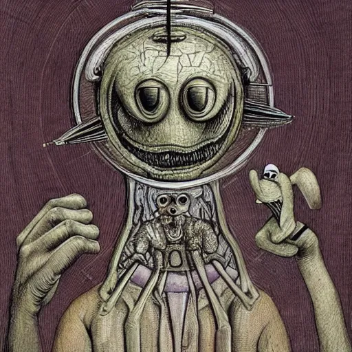 Image similar to Muppets designed by H.R. Giger and Hieronymus Bosch