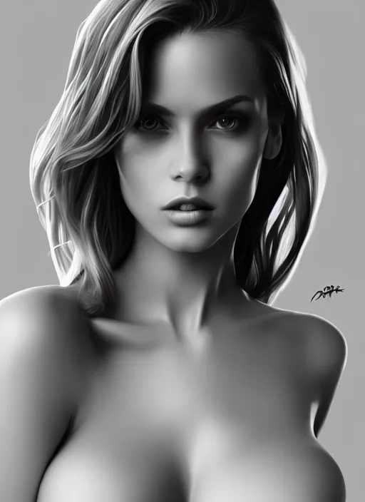 Prompt: full body portrait of a beautiful woman in black and white, photorealistic, art by diego fazio and diegoKoi and artgerm, concept art, hyper sharp focus, 8k highly detailed