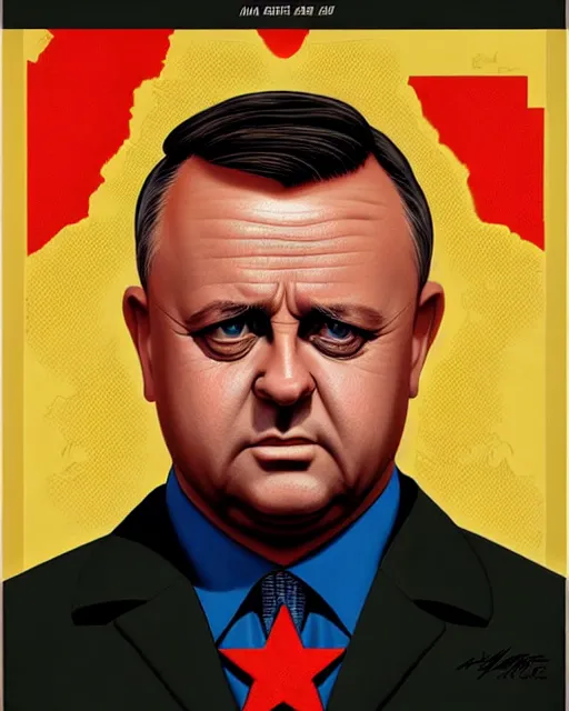 Image similar to anthony albanese in the style of cuban communist propaganda poster art in the year 1 9 8 7 ultra realistic, concept art, intricate details, highly detailed, photorealistic, octane render, 8 k, unreal engine. art by artgerm and magali villeneuve