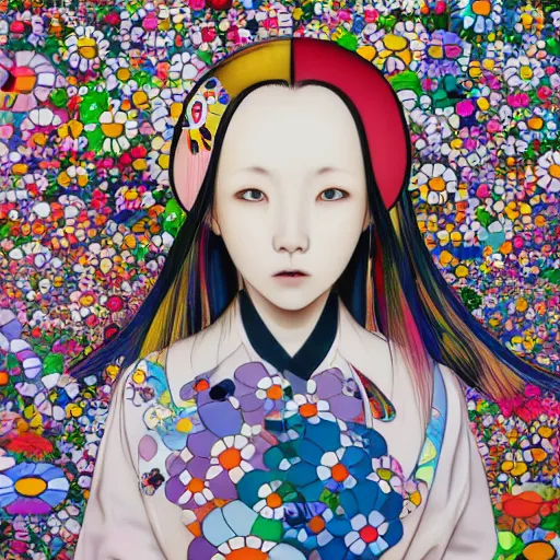 Image similar to a surreal portrait of a girl by takashi murakami, 4 k, detailed, 2 0 2 2