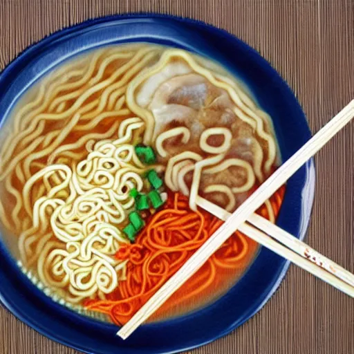 Image similar to Ramen with noodles made of RCA cables!!!!!!!, 35mm film