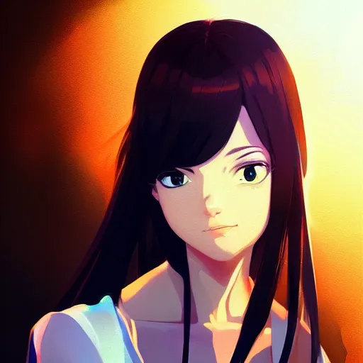 Image similar to pretty girl portrait, dramatic lighting, digital painting, arcane magic, by makoto shinkai and ilya kuvshinov, rossdraws, illustration, fantasy